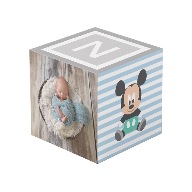 Personalized Baby Mickey and Donald Cube (Front Angled)