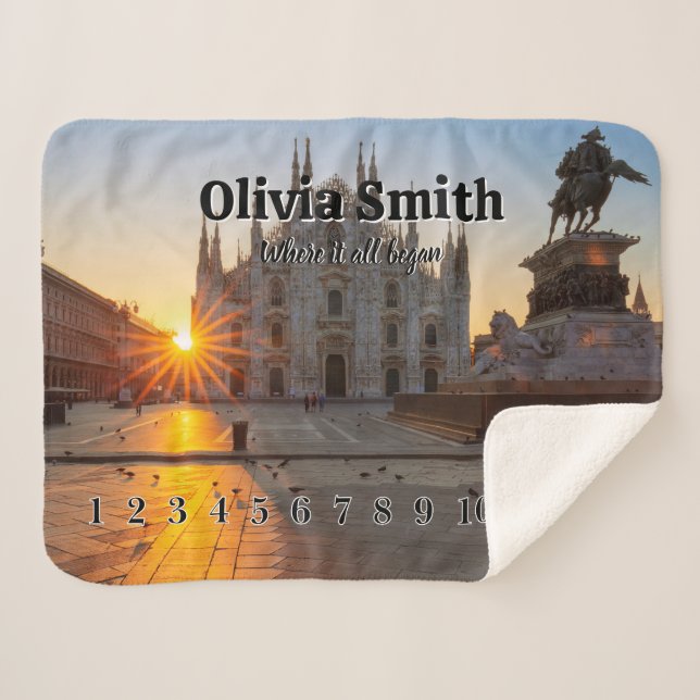 Personalized Baby Milestone Blanket with photo (Front (Horizontal))