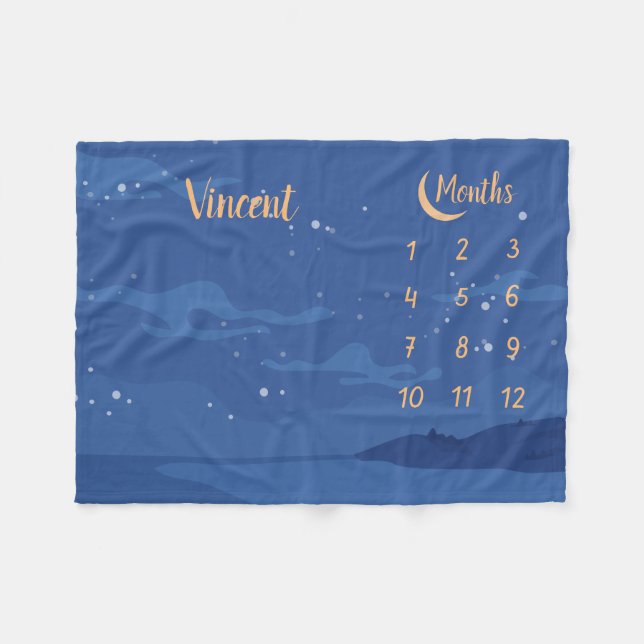 Personalized Baby Milestone Fleece Blanket (Front (Horizontal))