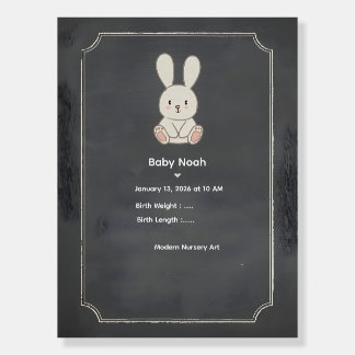 Personalized Baby Milestone Wall Art Bunny Nursery Foam Board