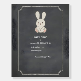 Personalized Baby Milestone Wall Art Bunny Nursery Foam Board