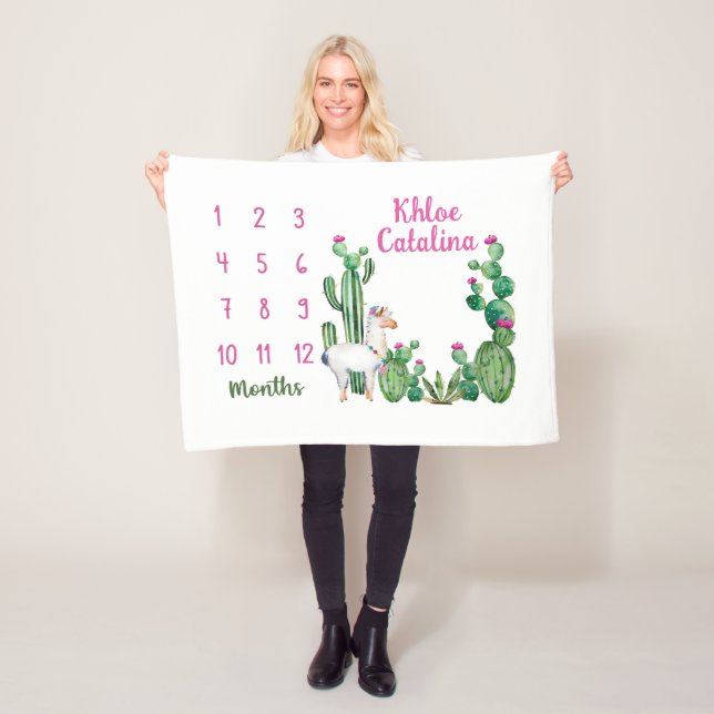 Personalized Baby Monthly Milestone Blanket Custom (In Situ)