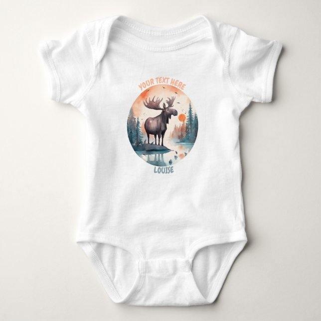 Personalized Baby Moose bodysuit (Front)