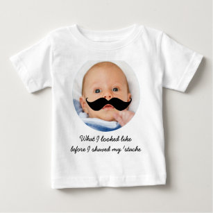 Personalized Baby Mustache Photo Shirt