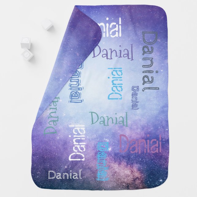 Personalized Baby Name Blanket GALAXY (In Situ)