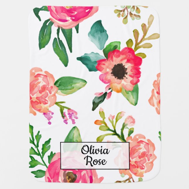 Personalized Baby Name Blanket Girl  (Front)