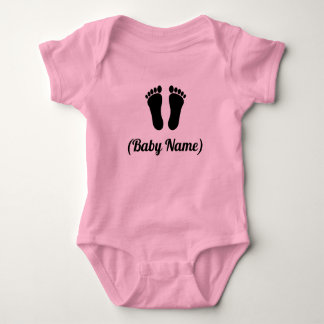 Personalized Baby Name Foot Print Baby Bodysuit