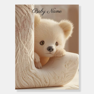 Personalized Baby Name Initial Poster – Cute Bear