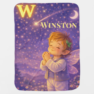 Personalized Baby Name Letter W Wish Fairy Gift Blanket
