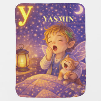 Personalized Baby Name Letter Y Yawn Fairy Gift Blanket