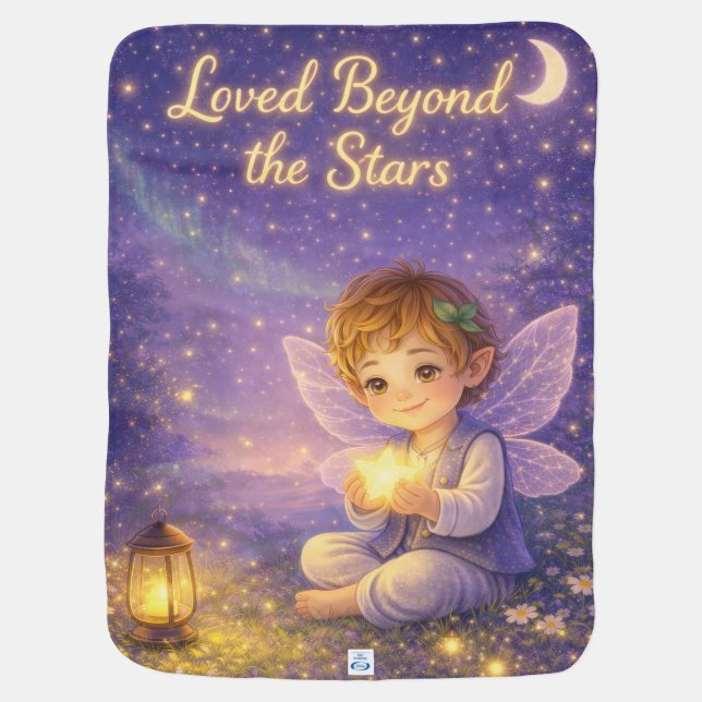 Personalized Baby Name Letter Z Sleep Fairy Gift Blanket (Back)