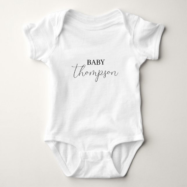 Personalized Baby Name Pregnancy Announcement Baby Baby Bodysuit (Front)