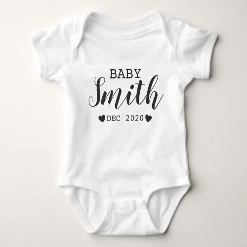 Personalized Baby Name Pregnancy Announcement Baby Bodysuit