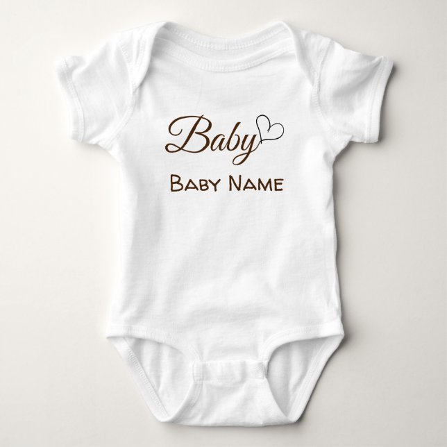 Personalized Baby Name Pregnancy Announcement Baby Bodysuit (Front)