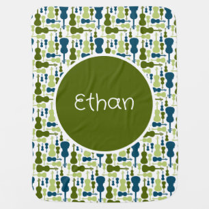 Personalized Baby Name Violin or Viola Music Theme Blanket