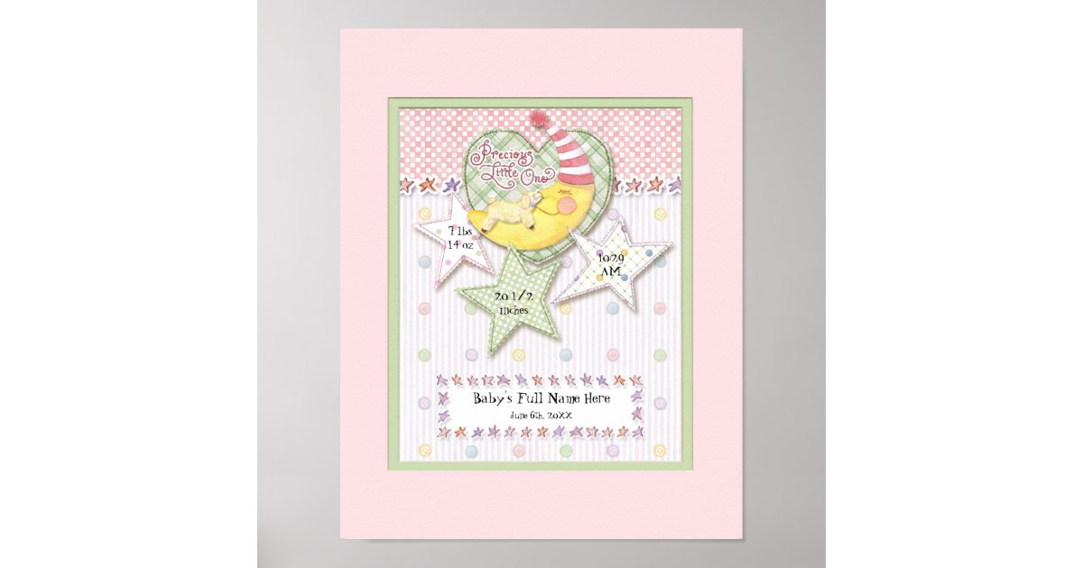 Personalized Baby Name Wall Nursery Art for Girl Poster Zazzle