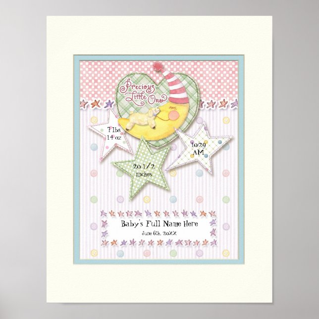 Personalized Baby Name Wall Nursery Art for Girl Poster (Front)