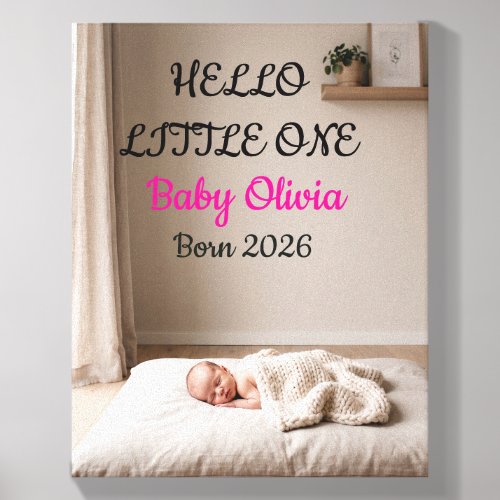 Personalized Baby Nursery Canvas Print Custom Baby Photo Tile