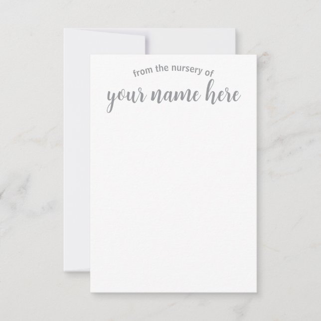 Personalized Baby Nursery Notecards (Front)