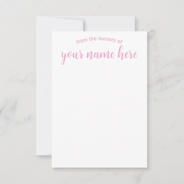Personalized Baby Nursery Notecards (Front)