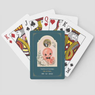 Personalized Baby Octopus Wedding Favor Photo Poker Cards