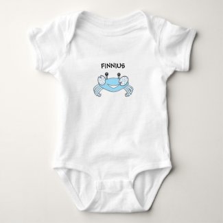 Personalized Baby One Piece Outfit with Crab
