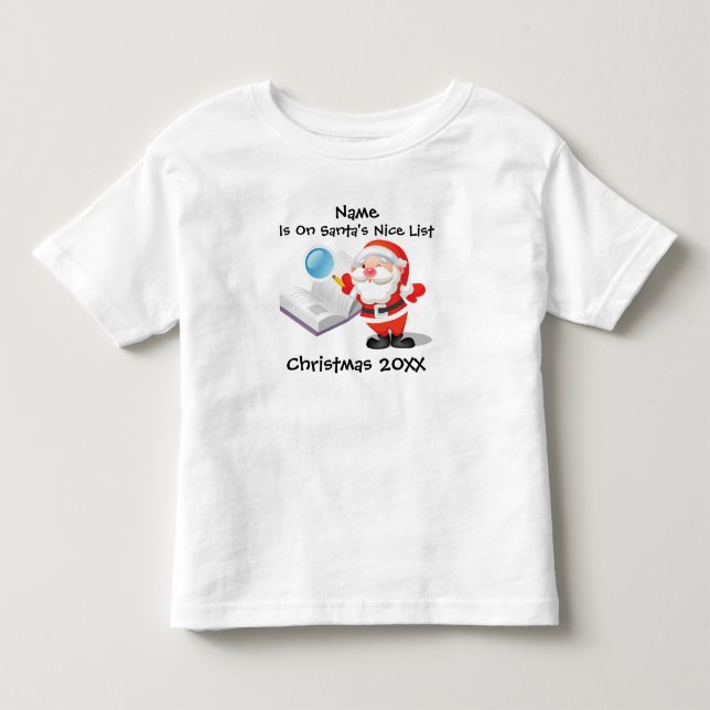 Personalized Baby or Toddler Christmas Toddler T-shirt (Front)