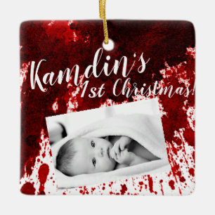 Personalized Baby Ornament Blood Splatter Vampire