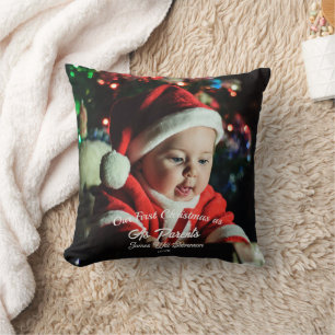  Personalized baby Our First Christmas As Parent Throw Pillow