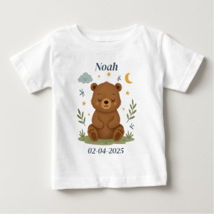 Personalized Baby Outfit – Custom Bear Design T-Shirt