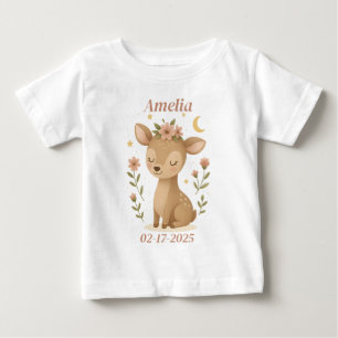 Personalized Baby Outfit – Custom Deer Design T-Shirt