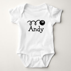 Personalized baby outfit with pool eight ball bodysuit