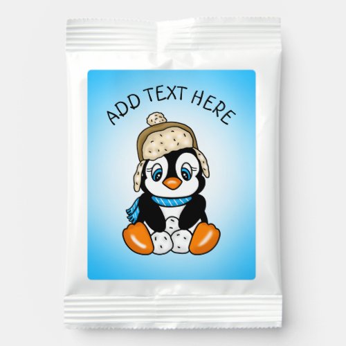 Personalized Baby Penguin Favors Hot Chocolate Drink Mix