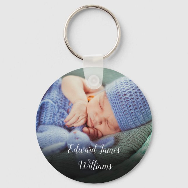 Personalized Baby Photo And Name Keychain (Front)