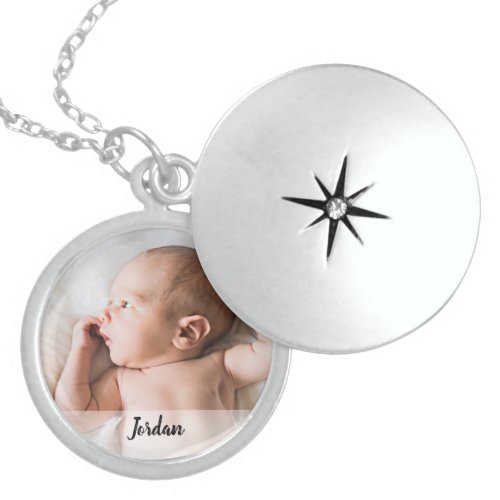 Personalized Baby Photo and Name Locket Necklace