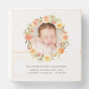 Personalized Baby Photo And Name Nursery Wooden Box Sign