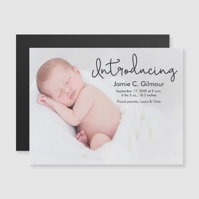 Personalized baby photo birth announcement (Front/Back)