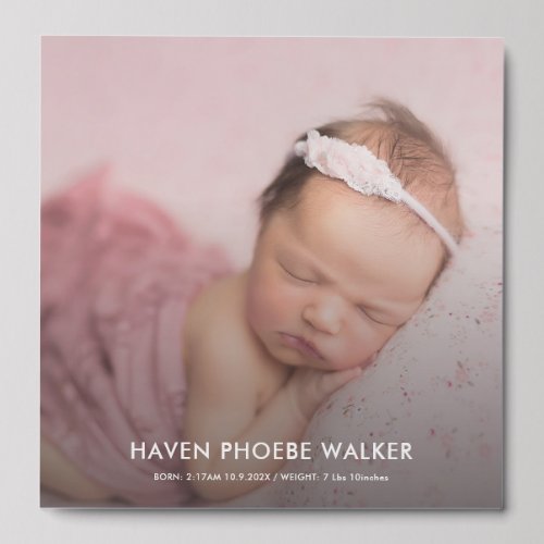 Personalized Baby Photo Birth Stats Photo Tiles