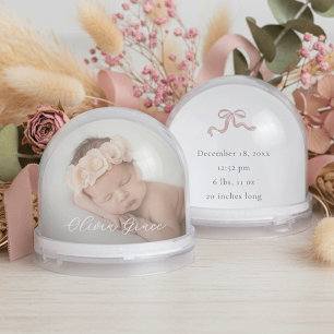 Personalized Baby Photo & Birth Stats Snow Globe