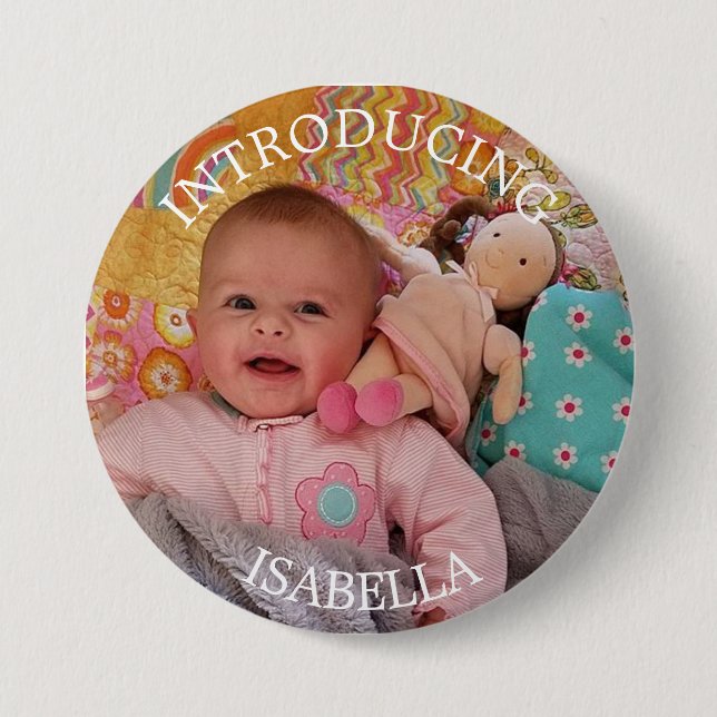 Personalized Baby Photo Button (Front)