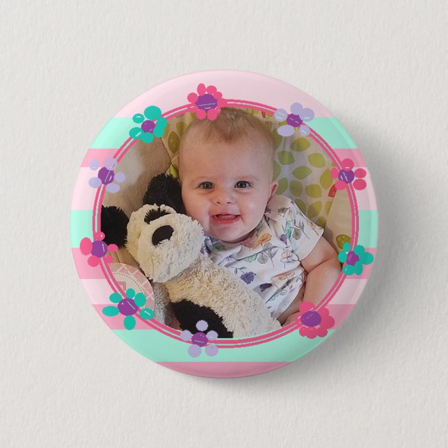 Personalized Baby Photo Button (Front)