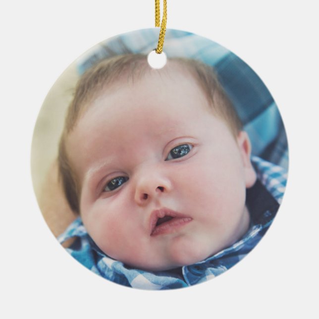 Personalized Baby Photo  Ceramic Ornament (Front)