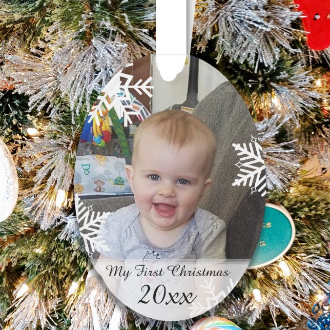 Personalized Baby Photo Christmas Keepsake Ornament (Creator Uploaded)