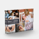 Personalized Baby Photo Collage Baby Stat Block<br><div class="desc">Celebrate the joyous moments of your growing family with this custom photo block. Designed to capture the precious memories of your newborn baby, this photo block allows you to display cherished photos and important details in a stylish and personalized way. The photo block serves as a beautiful keepsake, featuring your...</div>