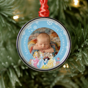 Personalized Baby Photo Disney Princess Metal Ornament