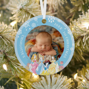 Personalized Baby Photo Disney Princess Metal Ornament