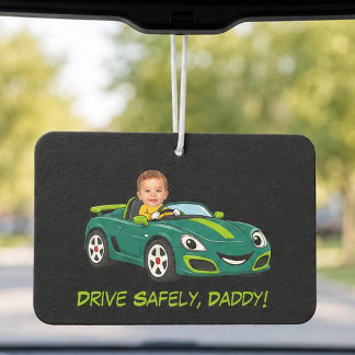 Personalized Baby Photo Drive Safely Daddy Cartoon Air Freshener