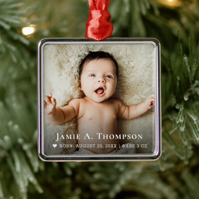 Personalized Baby Photo Keepsake Ornament | Custom (Tree)