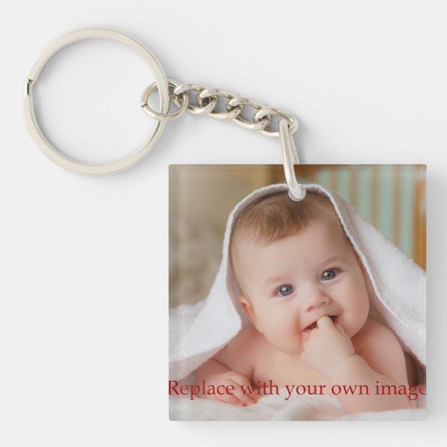 Personalized Baby photo  Keychain (Front)