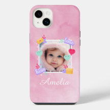 Personalized Baby Photo - Love, Kiss, and Hearts